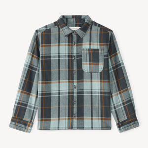 Camisa de cuadros de franela de manga larga para niño 