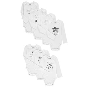 Pack de 7 bodies de manga larga de algodón para bebé niña 