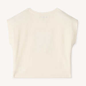 Camiseta de manga corta con forma de caja y nudo niña 