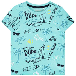 Camiseta manga corta estampado fantasía 