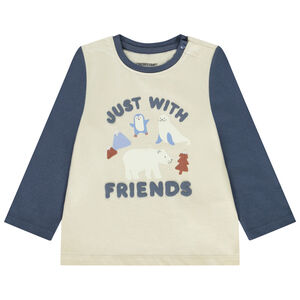 Camiseta de manga larga efecto color block print Ártico para bebé niño 