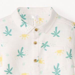 Camisa de manga corta con estampado de cactus y soles para bebé niño. 