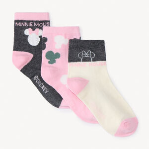 Lot de 3 paires de chaussettes normales Minnie Disney pour fille   Main Lot de 3 paires de chaussettes normales Minnie Disney pour fille