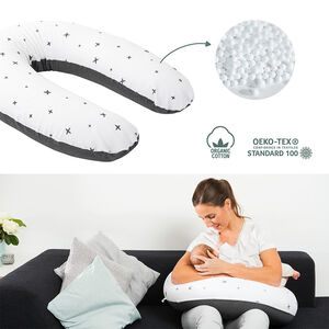 Cojín de lactancia Doomoo - Estrellas/Gris 