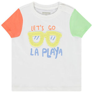 Camiseta de manga corta con bordado en relieve para bebé niño 