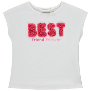 Camiseta de manga corta con bordado y pétalos 3D para niña 