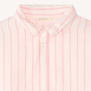 Camisa de manga corta de tela a rayas para niña 