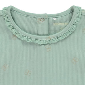 T-shirt manches courtes côtelé imprimé papillons pour bébé fille 