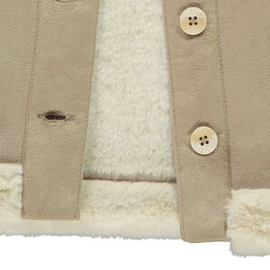 Abrigo de ante con capucha divertida de oso para bebé niña 