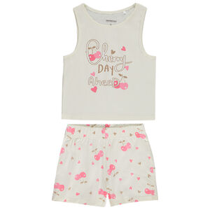 Set de pijama corto de 2 piezas con motivos de cerezas para niña 