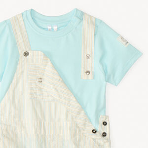 Conjunto de tirantes y camiseta de manga corta lisa para bebé niño 