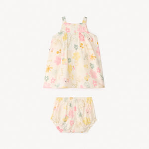 Conjunto de 2 piezas con vestido + bombacho de estampado de koala para niña. 