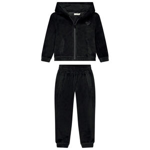 Conjunto de chándal total look de terciopelo para niña 