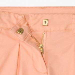 Pantalón de twill liso efecto pinza niña 