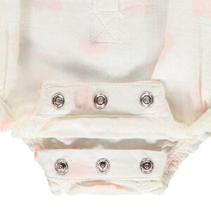 Combinaison corta impresa de corazones para bebé niña 