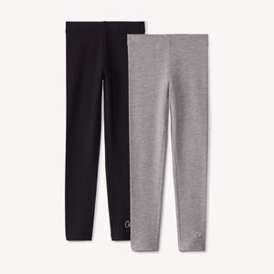 Lote de 2 leggings lisos para niña  Main Lote de 2 leggings lisos para niña