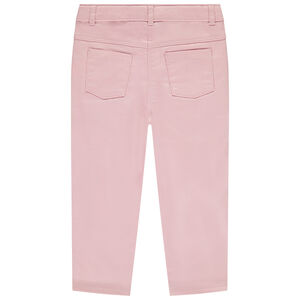 Pantalón liso en twill con bolsillos para bebé niña 