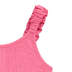 Combishort liso de punto de jersey texturizado para niña 