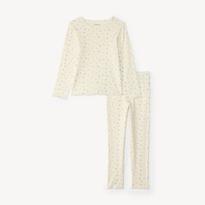Conjunto de pijama ligero de 2 piezas para niña con estampado de flores. 