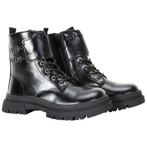 Botines estilo ranger con hebillas y cordones para niña 