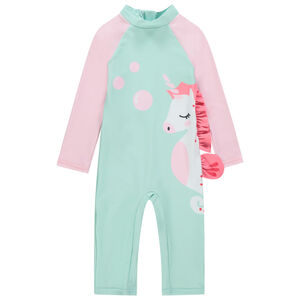 Combinaison longue anti-UV SPF 50+ motif licorne 