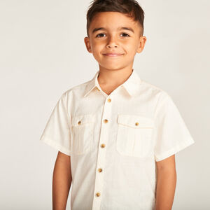 Camisa de manga corta de tela lisa niño 