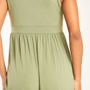 Vestido sin mangas ajustado liso para embarazadas con nudo. 