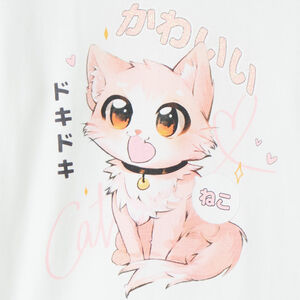 T-shirt manches longues print animé Manga pour fille   Main T-shirt manches longues print animé Manga pour fille