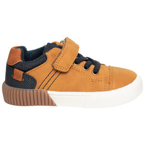 Zapatillas bajas camel con cordones y velcro para bebé niño 
