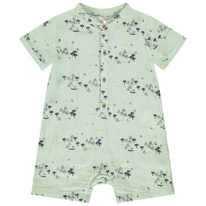 Pelele corto estampado savana para bebé niño 