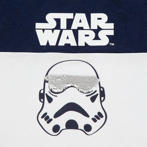 T-shirt manches courtes en coton print Star Wars sequins magiques 