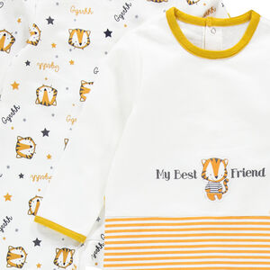 Juego de 2 pijamas de felpa con tigres estampados 