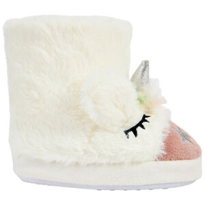 Botines de peluche con diseño de unicornio para niña 