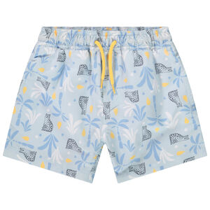 Short de baño estampado felinos para niño 