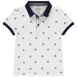 Polo de manga corta estampado palmeras para niño 