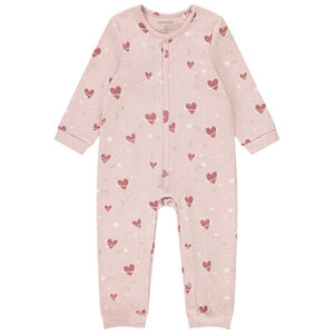 Pelele de felpa con estampado de corazones para bebé niña 