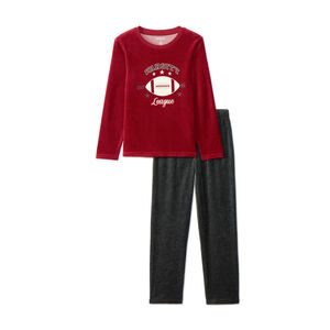 Set pyjama en velours motif rugby pour garçon  Main Set pyjama en velours motif rugby pour garçon
