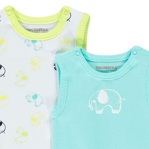 Pack de 5 bodies sin mangas elefante para bebé niño 