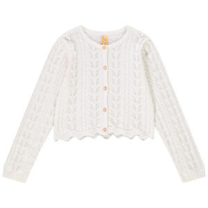 Chaqueta de punto calado con trenzas para niña  Main Chaqueta de punto calado con trenzas para niña