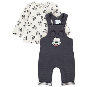 Ensemble salopette en jersey matelassé + t-shirt imprimé Mickey Disney pour bébé garçon Main Ensemble salopette en jersey matelassé + t-shirt imprimé Mickey Disney pour bébé garçon
