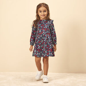 Vestido de manga larga con estampado floral para bebé niña 