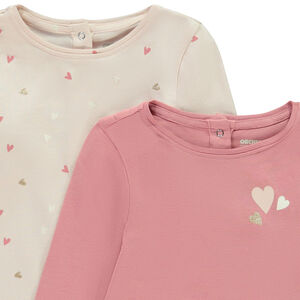 Pack de 2 camisetas de manga larga con motivo fantasía para bebé niña 