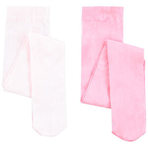 Lote de 2 pares de medias finas lisas para niña 