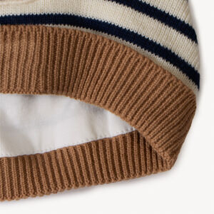 Gorro de punto a rayas con parche de perro para bebé niño 