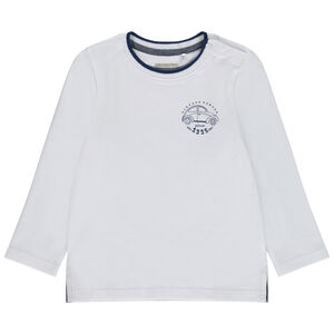 Camiseta de manga larga estampada de coche para bebé niño 