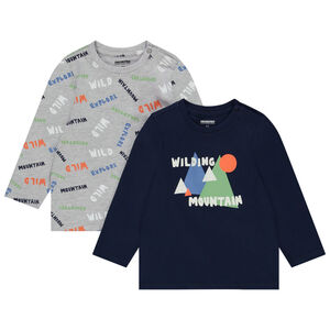 Lote de 2 camisetas de manga larga con estampado divertido para bebé niño 