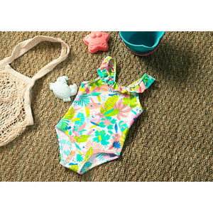 Maillot de bain 1 pièce imprimé tropical pour bébé fille Main Maillot de bain 1 pièce imprimé tropical pour bébé fille