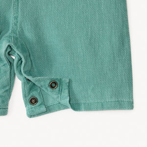 Conjunto corto de 2 piezas, camisa de cuello mao y tirantes para bebé niño. 