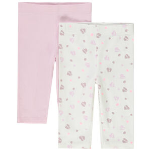 Pack de 2 corsarios lisos y estampados para bebé niña 