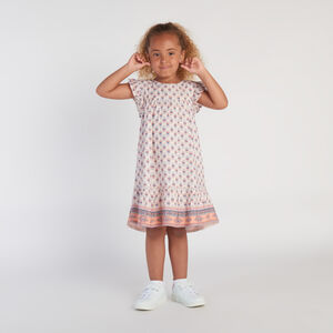Vestido de manga corta con estampado floral para niña  Main Vestido de manga corta con estampado floral para niña
